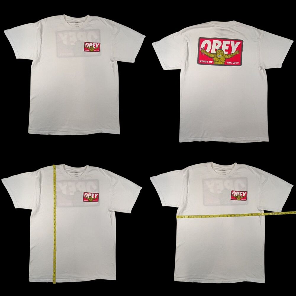 Obey T-shirt Mens Large Kings Of The City Monster Logo Streetwear Skater Cotton